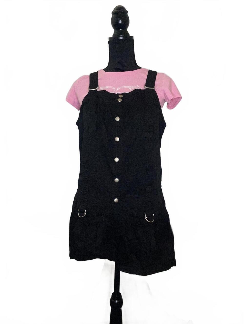 Millau Black Cotton Short Overalls